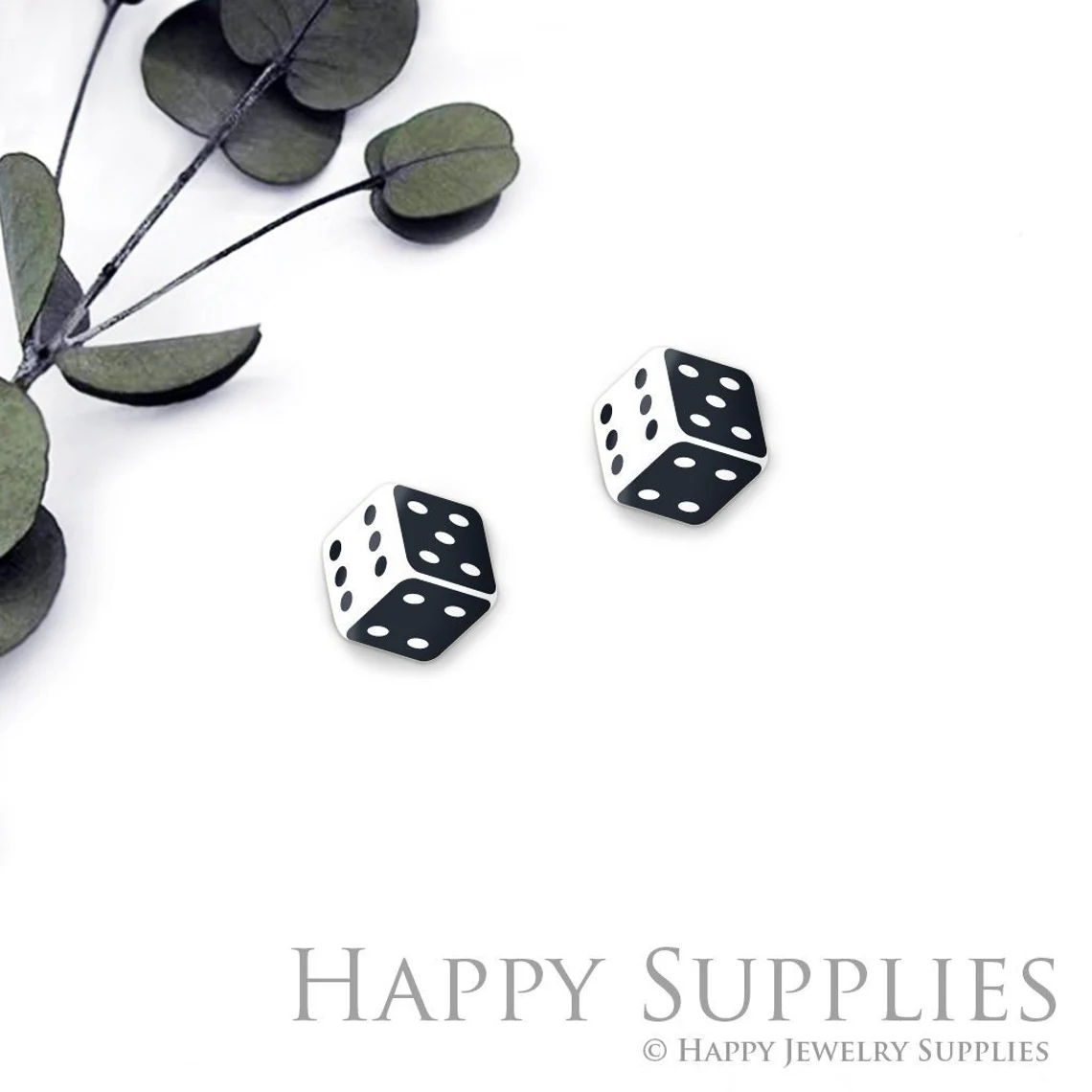 Acrylic Resin Charm, Dice Acrylic Earrings Charms ,Resin Stud Earrings Charm ,Acrylic Jewelry Findings ,Resin Earrings Supply (AR643)