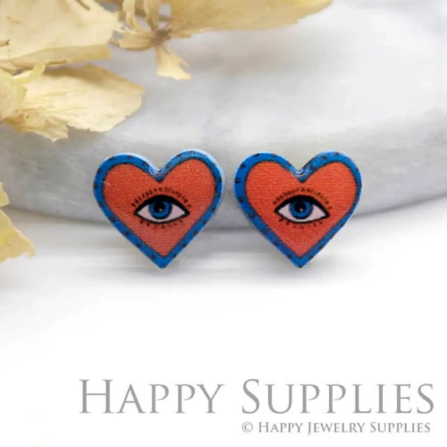 Acrylic Earrings Charms , Heart Acrylic Resin Charms , Resin Earrings Charm ,Acrylic Jewelry Findings ,Acrylic Earrings Supply (AR202)