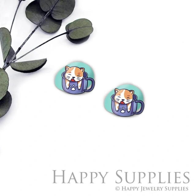 Acrylic Resin Charm, Cat Acrylic Earrings Charms ,Resin Stud Earrings Charm ,Acrylic Jewelry Findings ,Resin Earrings Supply (AR543)