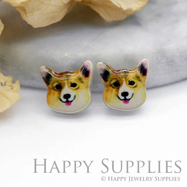 Acrylic Earrings Charms , Dog Acrylic Resin Charms , Resin Earrings Charm ,Acrylic Jewelry Findings ,Acrylic Earrings Supply (AR098)