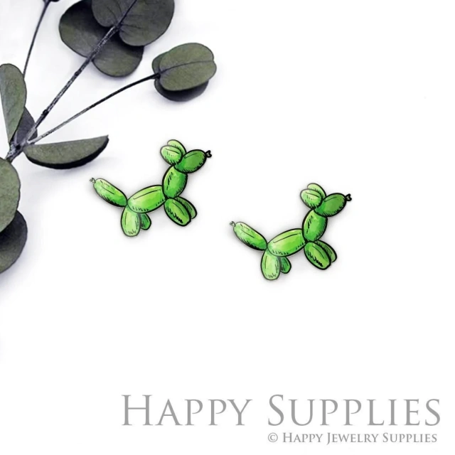 4pcs (2 Pairs) Laser Cut Mini Acrylic Resin Dog Laser Cut Jewelry Pendant / Charm, Fit For Earring, Hat Ring (AR589)