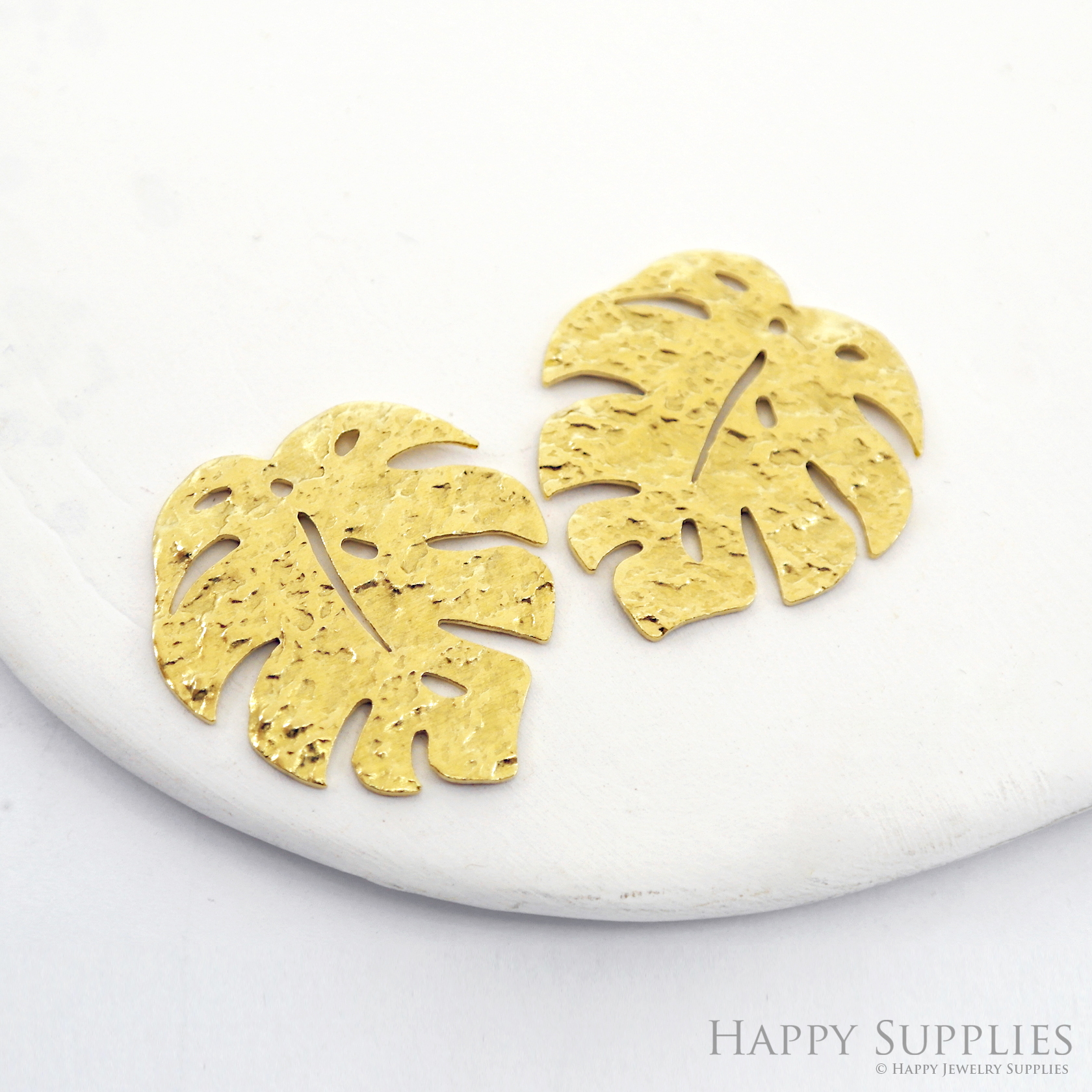 Brass Findings, Monstera Leaf Earrings Findings,Earrings Charm, Monstera Leaf Pendant, Jewellery Supplies, Brass Charms (NZG348)