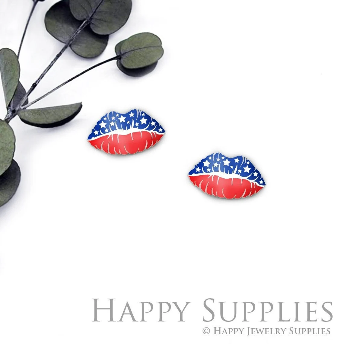 4pcs (2 Pairs) Laser Cut Mini Acrylic Resin Lip Laser Cut Jewelry Pendant / Charm, Fit For Earring, Hat Ring (AR594)