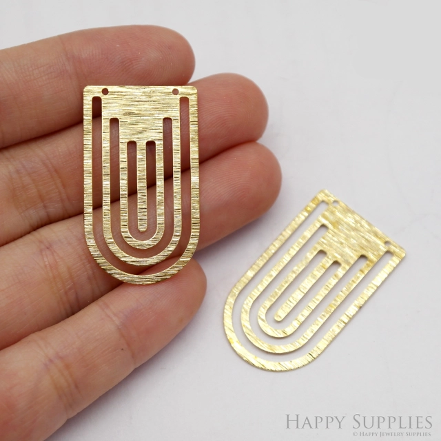Brass Textured Semicircle Earring Connector - Raw Brass Semicircle Earring Charms - 2 Holes - Jewelry Making Supplies (NZG338)