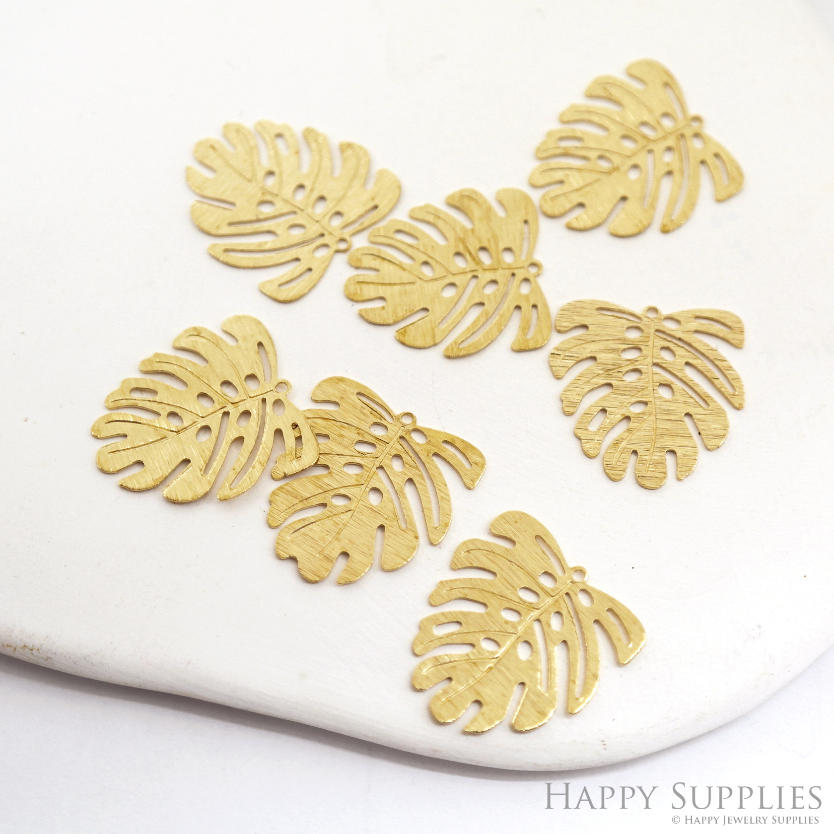 Brass Findings, Monstera Leaf Earrings Findings,Earrings Charm, Monstera Leaf Pendant, Jewellery Supplies, Brass Charms (NZG346)