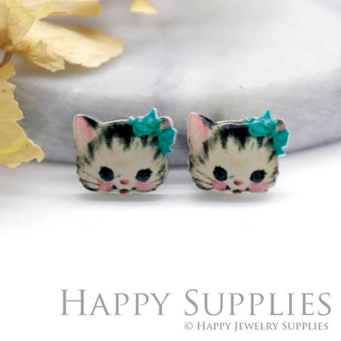 Acrylic Resin Charm , Cat Acrylic Earrings Charms ,Resin Stud Earrings Charm ,Acrylic Jewelry Findings ,Resin Earrings Supply (AR198)