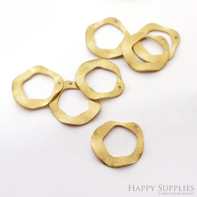 Brass Textured Round Earring Charms - Raw Brass Circle Pendant - Earring Findings - Jewelry Making Supplies- (NZG357)