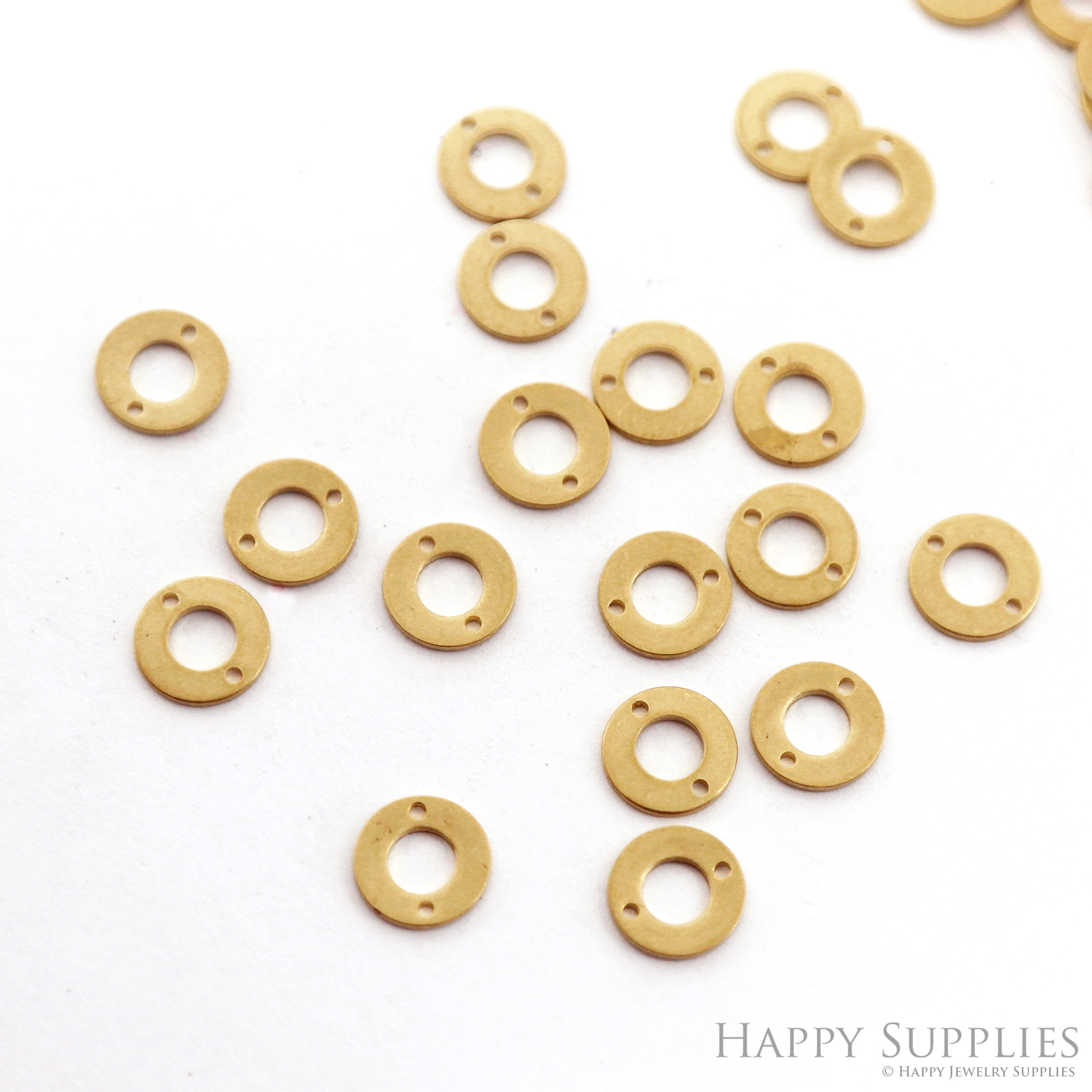 Brass Round Charms - Raw Brass Pedants - Round Earrings Charm, Pendant, Jewellery Supplies, Brass Charms - 2 hole (NZG330)