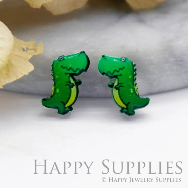 Acrylic Resin Charm , Dinosaur Acrylic Earrings Charms ,Resin Stud Earrings Charm ,Acrylic Jewelry Findings ,Resin Earrings Supply (AR067)