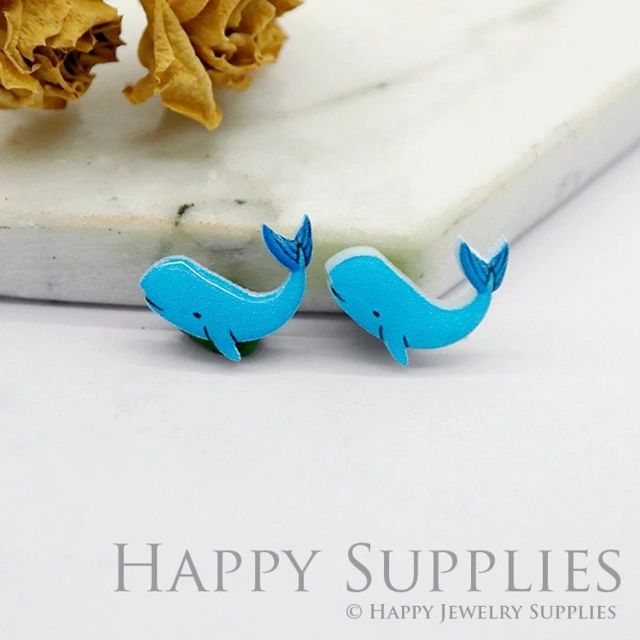 Acrylic Earrings Charms , Whales Acrylic Resin Charms , Resin Earrings Charm ,Acrylic Jewelry Findings ,Acrylic Earrings Supply (AR240)