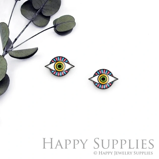 4pcs (2 Pairs) Laser Cut Mini Acrylic Resin Eye Laser Cut Jewelry Pendant / Charm, Fit For Earring, Ring (AR473)