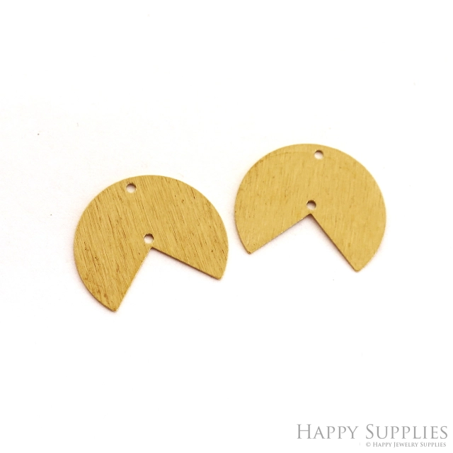 Brass Textured Round Earring Charms - Raw Brass V Pendant - Earring Findings - Jewelry Making Supplies- (NZG358)