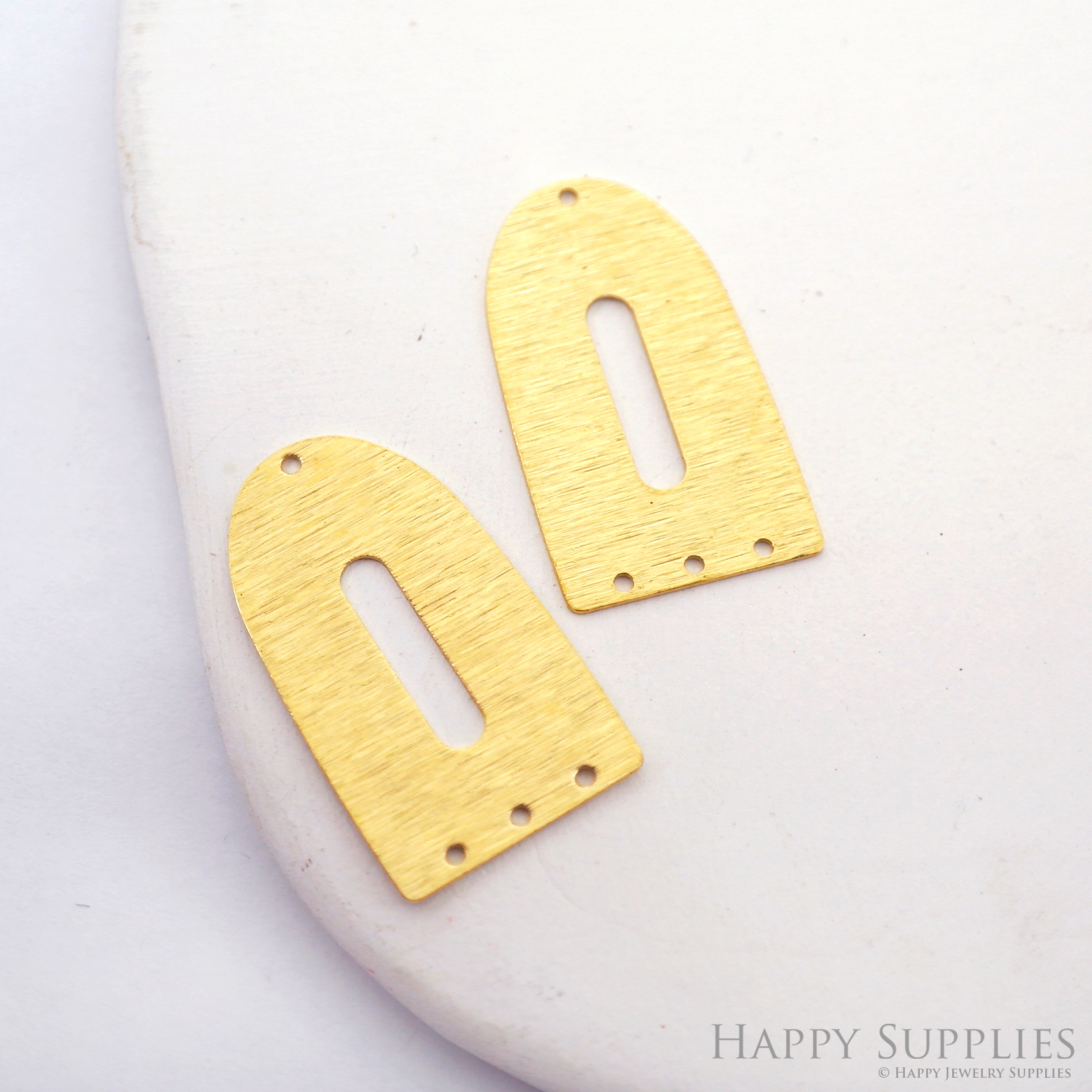 Brass Textured Semicircle Earring Charms - Raw Brass U Pendant - Earring Findings - Jewelry Making Supplies- (NZG359)