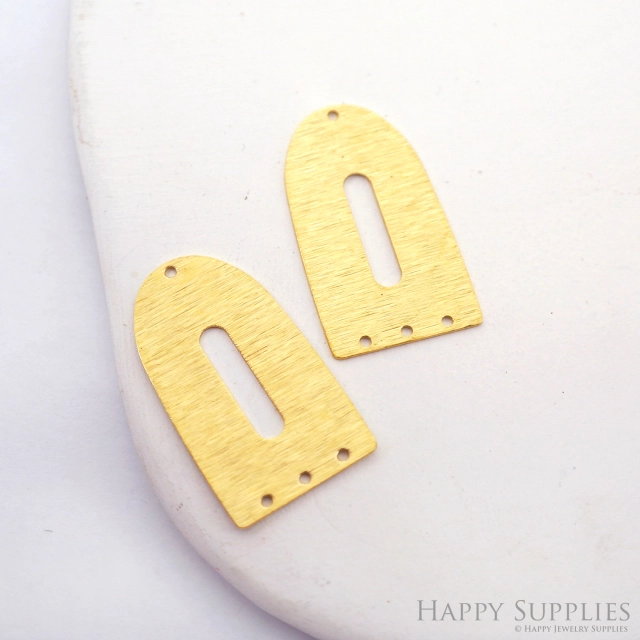 Brass Textured Semicircle Earring Charms - Raw Brass U Pendant - Earring Findings - Jewelry Making Supplies- (NZG359)