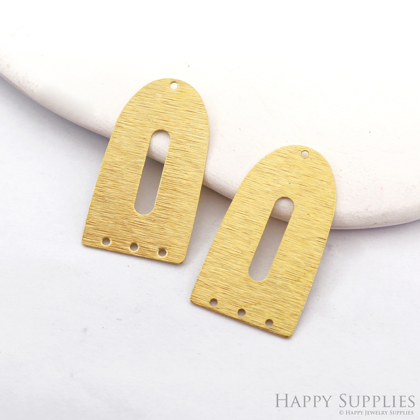 Brass Textured Semicircle Earring Charms - Raw Brass U Pendant - Earring Findings - Jewelry Making Supplies- (NZG359)