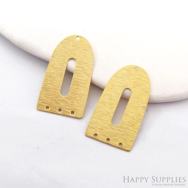 Brass Textured Semicircle Earring Charms - Raw Brass U Pendant - Earring Findings - Jewelry Making Supplies- (NZG359)