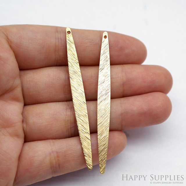Brass Textured Rectangle Earring Charms - Raw Brass Rectangle Pendant - Earring Findings - Jewelry Making Supplies - (NZG360)