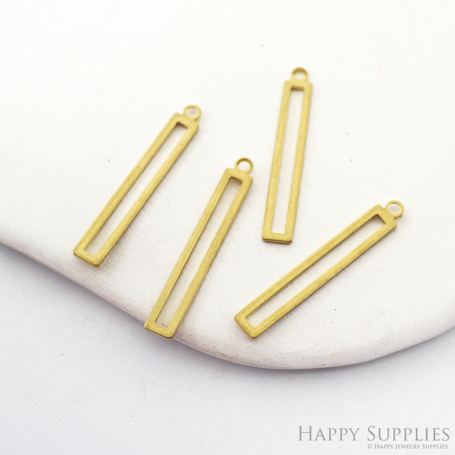 Brass Rectangle Charms - Raw Brass Pedants - Rectangle Earrings Charm, Pendant, Jewellery Supplies, Brass Charms (NZG363)