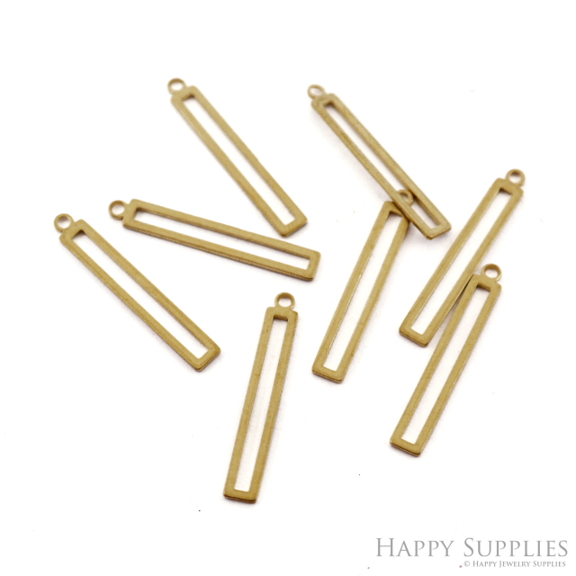 Brass Rectangle Charms - Raw Brass Pedants - Rectangle Earrings Charm, Pendant, Jewellery Supplies, Brass Charms (NZG363)