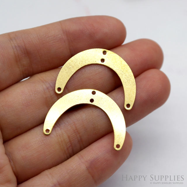 Brass Moon Charms - Moon Shaped Raw Brass Pedants - Earring Findings - Jewellery Supplies - 20X28.5X0.6mm (NZG361)