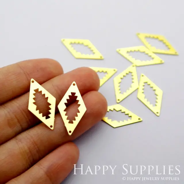 Brass Jewelry Charms, Diamond Geometric Raw Brass Earring Charms, Brass Jewelry Pendants, Raw Brass Jewelry Findings, Brass Pendants Jewelry Wholesale (RD1669)