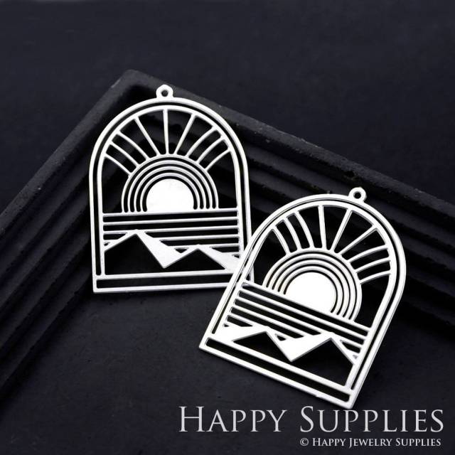 Stainless Steel Jewelry Charms, Sun Stainless Steel Earring Charms, Stainless Steel Silver Jewelry Pendants, Stainless Steel Silver Jewelry Findings, Stainless Steel Pendants Jewelry Wholesale (SSD1824)