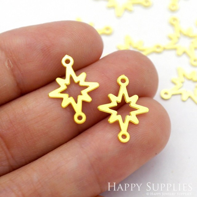 Brass Jewelry Charms, Star Geometric Raw Brass Earring Charms, Brass Jewelry Pendants, Raw Brass Jewelry Findings, Brass Pendants Jewelry Wholesale (RD1940)