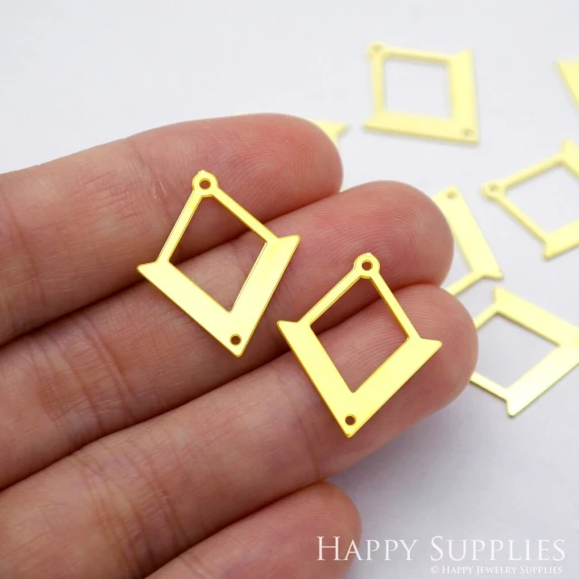 Brass Jewelry Charms, Diamond Geometric Raw Brass Earring Charms, Brass Jewelry Pendants, Raw Brass Jewelry Findings, Brass Pendants Jewelry Wholesale (RD1953)