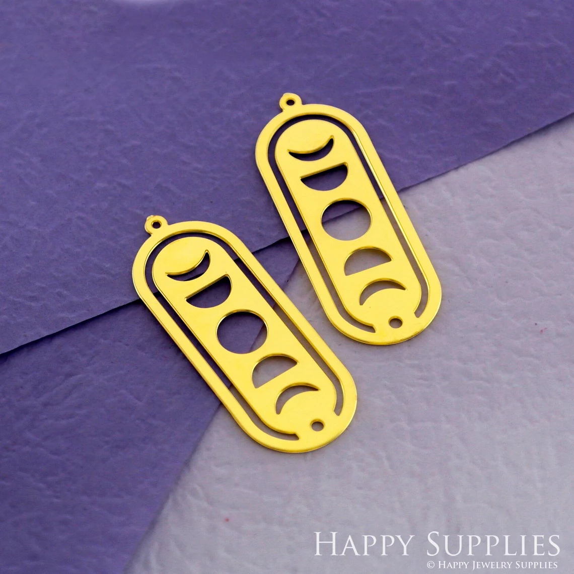 Brass Jewelry Charms, Moon Phase Raw Brass Earring Charms, Oval Brass Jewelry Pendants, Raw Brass Jewelry Findings, Brass Pendants Jewelry Wholesale (RD1930)