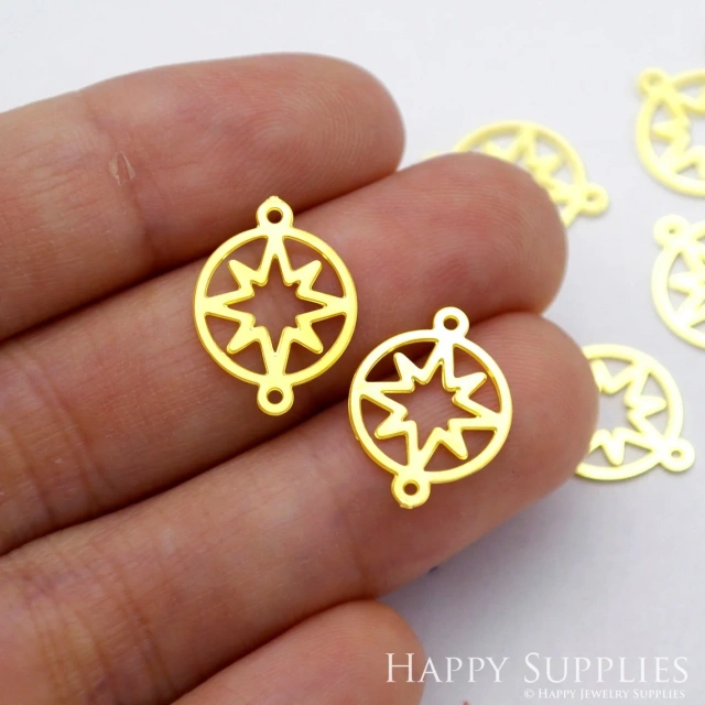 Brass Jewelry Charms, Star Geometric Raw Brass Earring Charms, Brass Jewelry Pendants, Raw Brass Jewelry Findings, Brass Pendants Jewelry Wholesale (RD1966)