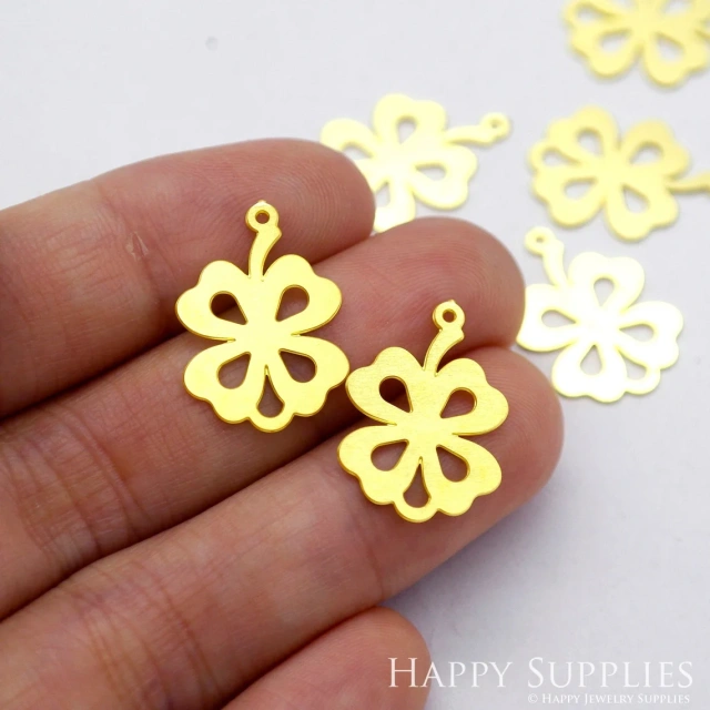 Brass Jewelry Charms, Flower Geometric Raw Brass Earring Charms, Flower Geometry Brass Jewelry Pendants, Raw Brass Jewelry Findings, Brass Pendants Jewelry Wholesale (RD1985)