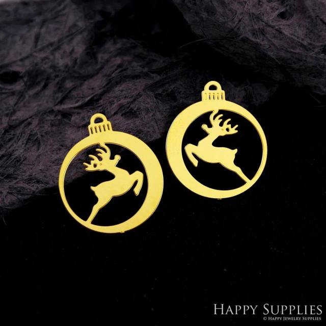 Brass Jewelry Charms, Deer Raw Brass Earring Charms, Brass Jewelry Pendants, Raw Brass Jewelry Findings, Brass Pendants Jewelry Wholesale (RD2094)