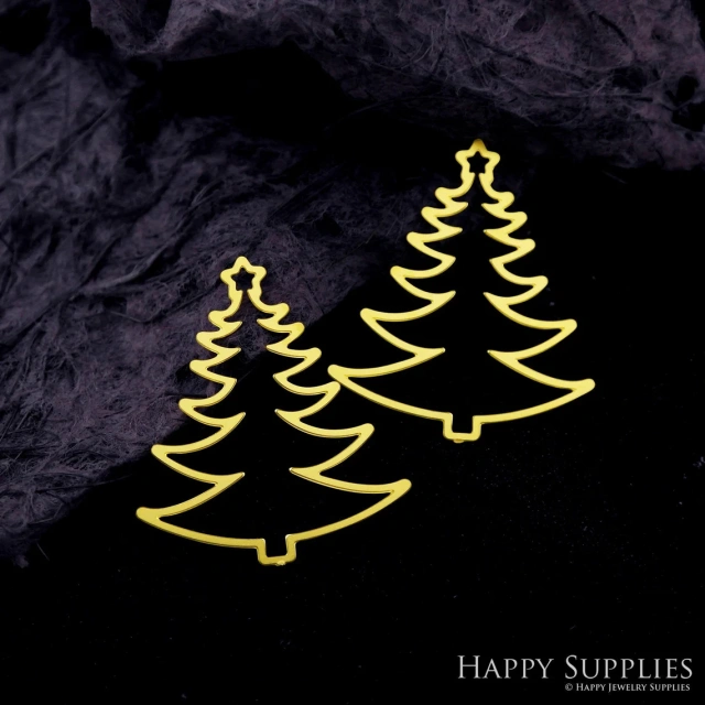 Brass Jewelry Charms, Christmas Tree Raw Brass Earring Charms, Brass Jewelry Pendants, Raw Brass Jewelry Findings, Brass Pendants Jewelry Wholesale (RD2089)