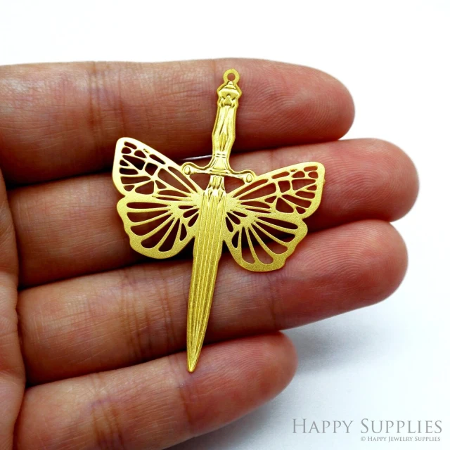 Brass Jewelry Charms, Butterfly Raw Brass Earring Charms, Brass Jewelry Pendants, Raw Brass Jewelry Findings, Brass Pendants Jewelry Wholesale (RD2151)