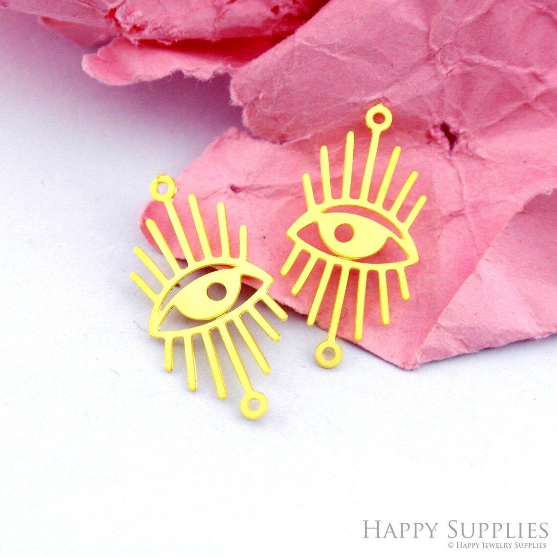 10pcs Brass Jewelry Charms, Eye Geometric Raw Brass Earring Charms, Brass Jewelry Pendants, Raw Brass Jewelry Findings, Brass Pendants Jewelry Wholesale (RD2173)