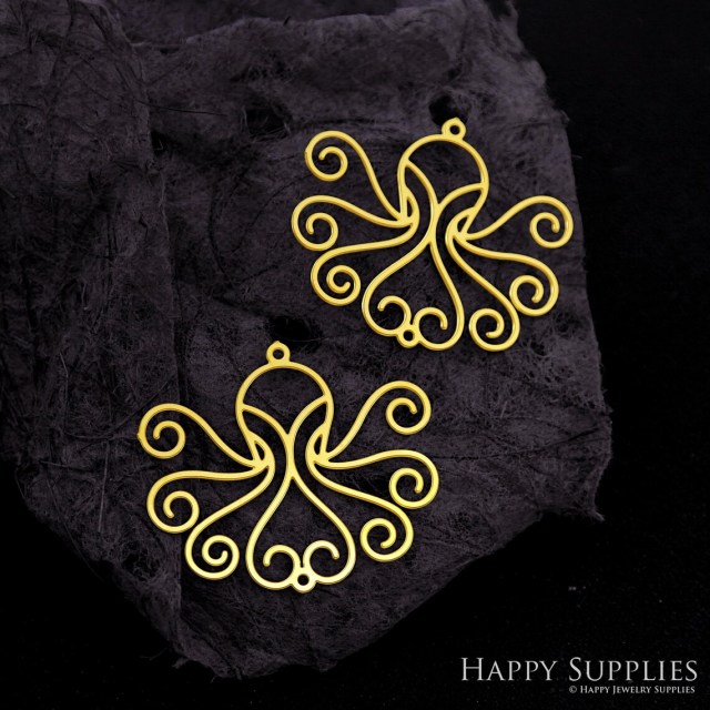 Brass Jewelry Charms, Octopus Raw Brass Earring Charms, Brass Jewelry Pendants, Raw Brass Jewelry Findings, Brass Pendants Jewelry Wholesale (RD2127)