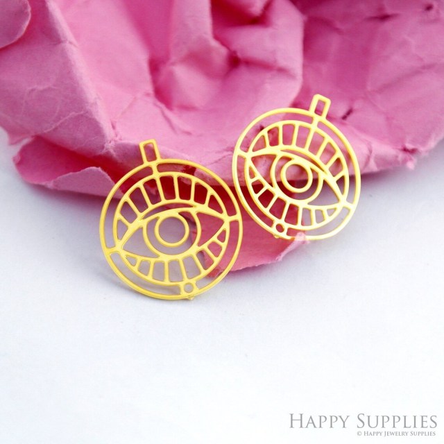 Brass Jewelry Charms, Eye Geometric Raw Brass Earring Charms, Brass Jewelry Pendants, Raw Brass Jewelry Findings, Brass Pendants Jewelry Wholesale (RD2143)