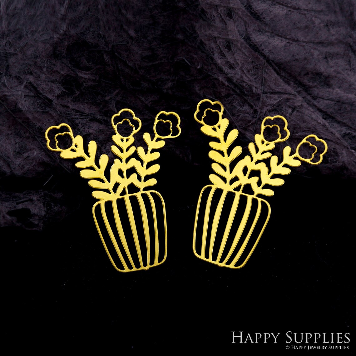 Brass Jewelry Charms,  Flowers  Raw Brass Earring Charms, Brass Jewelry Pendants, Raw Brass Jewelry Findings, Brass Pendants Jewelry Wholesale (RD2115)