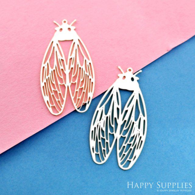 Stainless Steel Jewelry Charms, Moth Stainless Steel Earring Charms, Stainless Steel Silver Jewelry Pendants, Stainless Steel Silver Jewelry Findings, Stainless Steel Pendants Jewelry Wholesale (SSD2428)