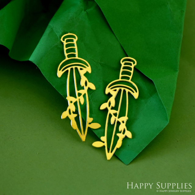 Stainless Steel Jewelry Charms, Knife Stainless Steel Earring Charms, Stainless Steel Silver Jewelry Pendants, Stainless Steel Silver Jewelry Findings, Stainless Steel Pendants Jewelry Wholesale (SSD2439)
