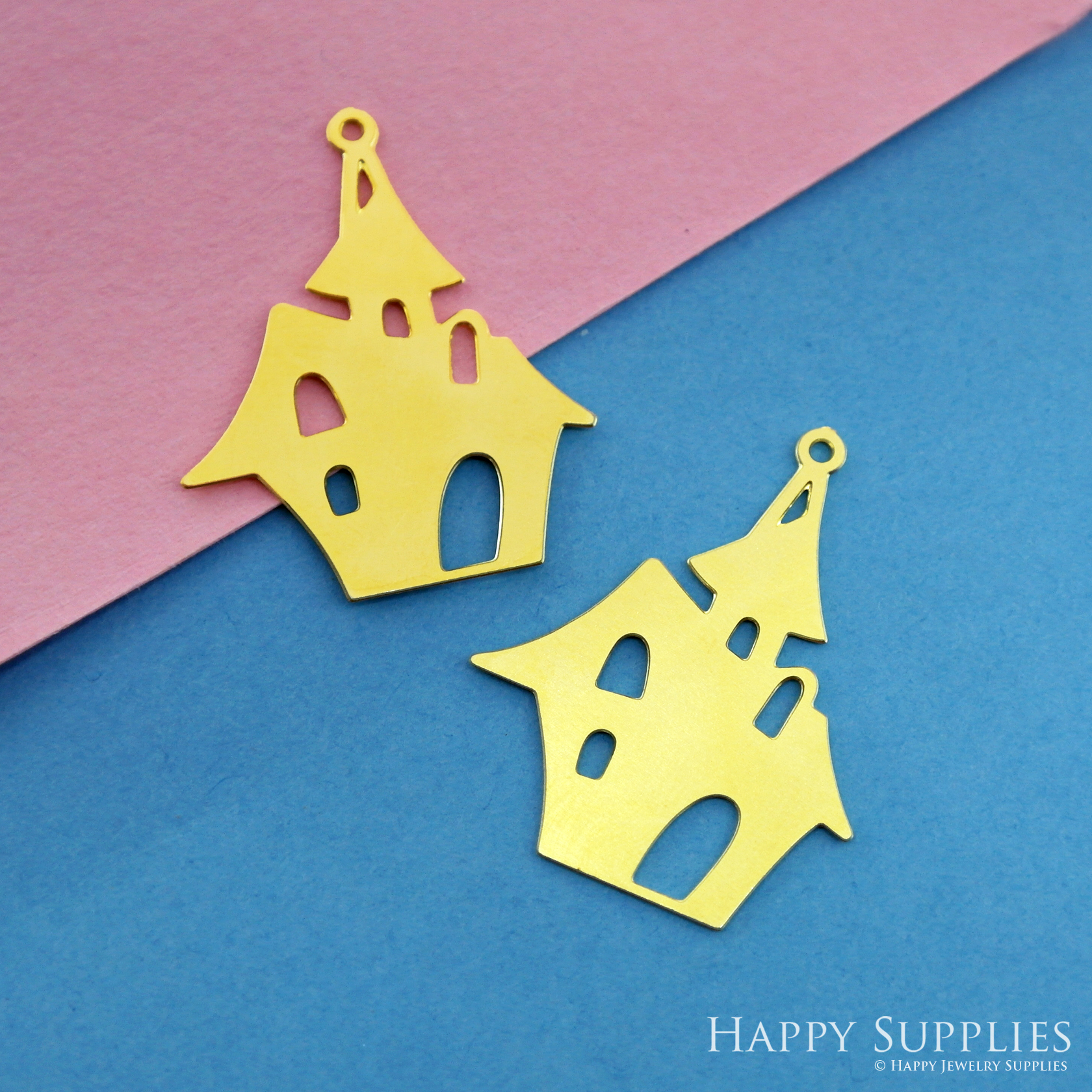 Stainless Steel Jewelry Charms, Castle Stainless Steel Earring Charms, Stainless Steel Silver Jewelry Pendants, Stainless Steel Silver Jewelry Findings, Stainless Steel Pendants Jewelry Wholesale (SSD2412)