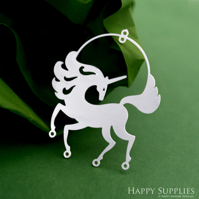 Stainless Steel Jewelry Charms, Unicorn Stainless Steel Earring Charms, Stainless Steel Silver Jewelry Pendants, Stainless Steel Silver Jewelry Findings, Stainless Steel Pendants Jewelry Wholesale (SSD2436)