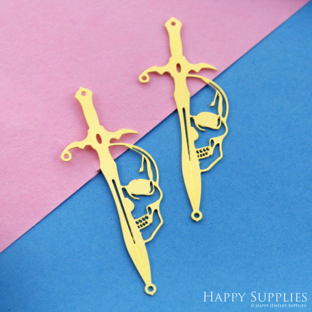 Stainless Steel Jewelry Charms, Skull Stainless Steel Earring Charms, Stainless Steel Silver Jewelry Pendants, Stainless Steel Silver Jewelry Findings, Stainless Steel Pendants Jewelry Wholesale (SSD2410)
