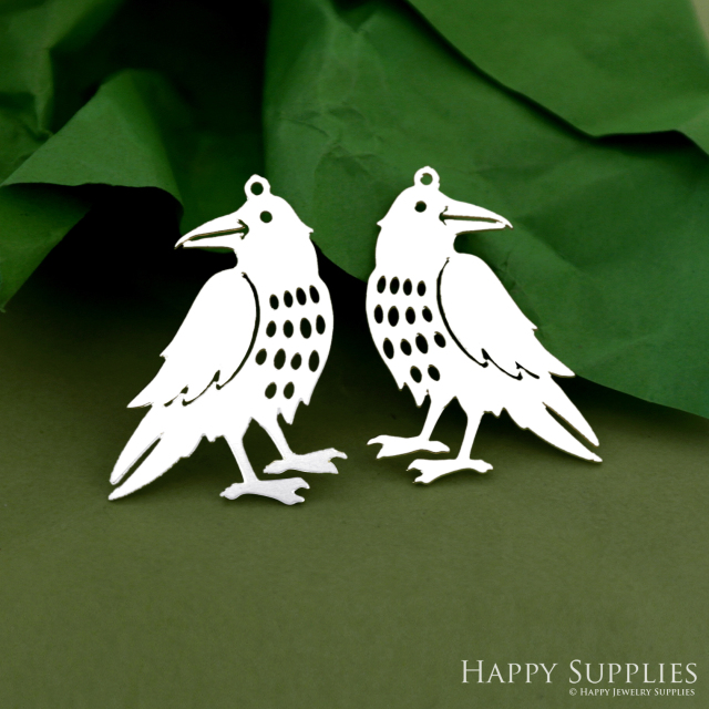 Stainless Steel Jewelry Charms, Bird Stainless Steel Earring Charms, Stainless Steel Silver Jewelry Pendants, Stainless Steel Silver Jewelry Findings, Stainless Steel Pendants Jewelry Wholesale (SSD2432)