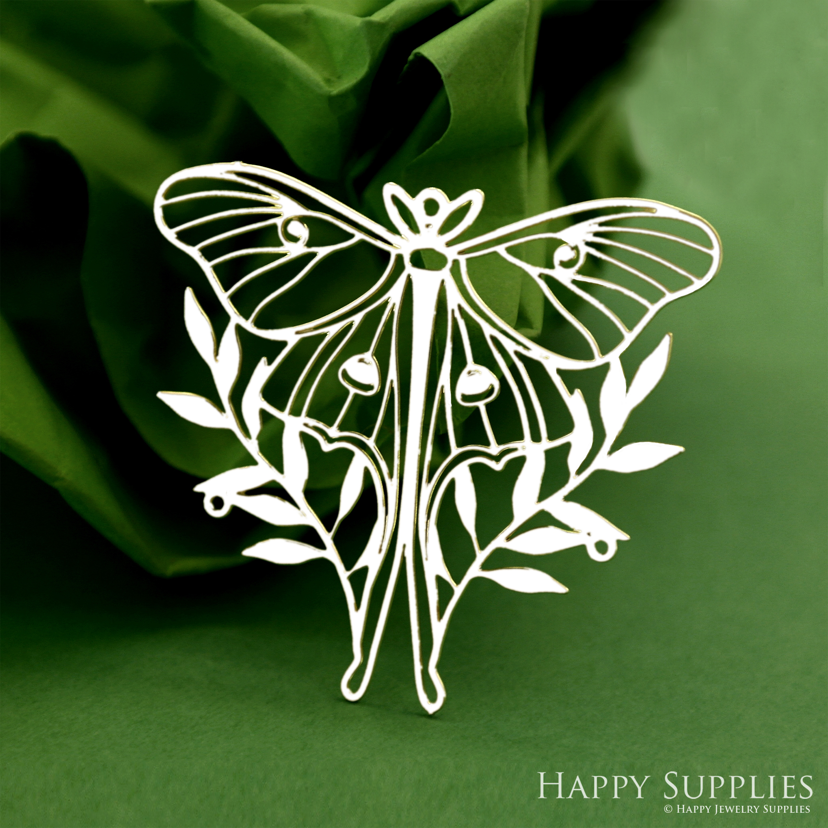 Stainless Steel Jewelry Charms, Moth Stainless Steel Earring Charms, Stainless Steel Silver Jewelry Pendants, Stainless Steel Silver Jewelry Findings, Stainless Steel Pendants Jewelry Wholesale (SSD2440)