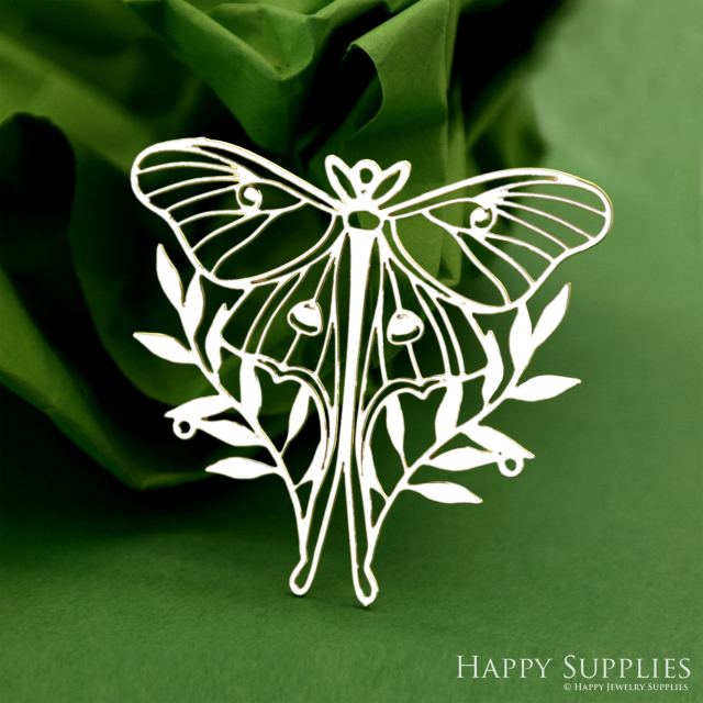 Stainless Steel Jewelry Charms, Moth Stainless Steel Earring Charms, Stainless Steel Silver Jewelry Pendants, Stainless Steel Silver Jewelry Findings, Stainless Steel Pendants Jewelry Wholesale (SSD2440)