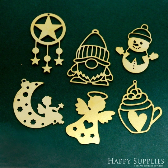 Stainless Steel Jewelry Charms, Christmas Stainless Steel Earring Charms, Stainless Steel Silver Jewelry Pendants, Stainless Steel Silver Jewelry Findings, Stainless Steel Pendants Jewelry Wholesale (SSD2461)