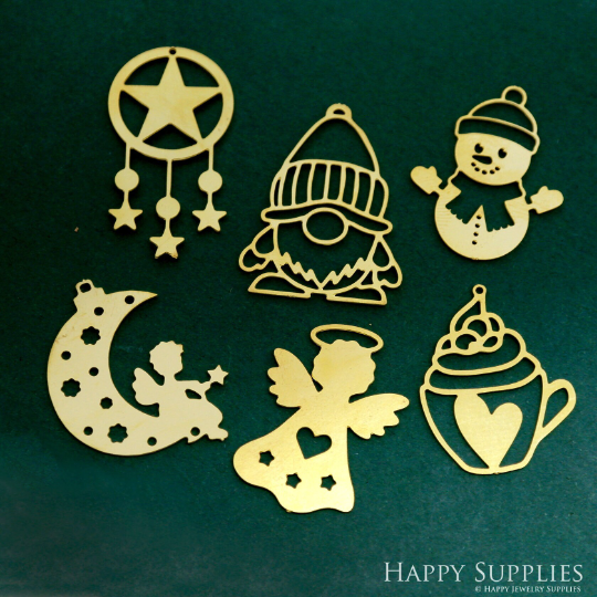 Stainless Steel Jewelry Charms, Christmas Stainless Steel Earring Charms, Stainless Steel Silver Jewelry Pendants, Stainless Steel Silver Jewelry Findings, Stainless Steel Pendants Jewelry Wholesale (SSD2461)