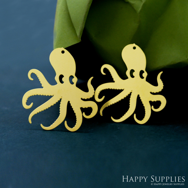 Stainless Steel Jewelry Charms, Octopus Stainless Steel Earring Charms, Stainless Steel Silver Jewelry Pendants, Stainless Steel Silver Jewelry Findings, Stainless Steel Pendants Jewelry Wholesale (SSD2447)