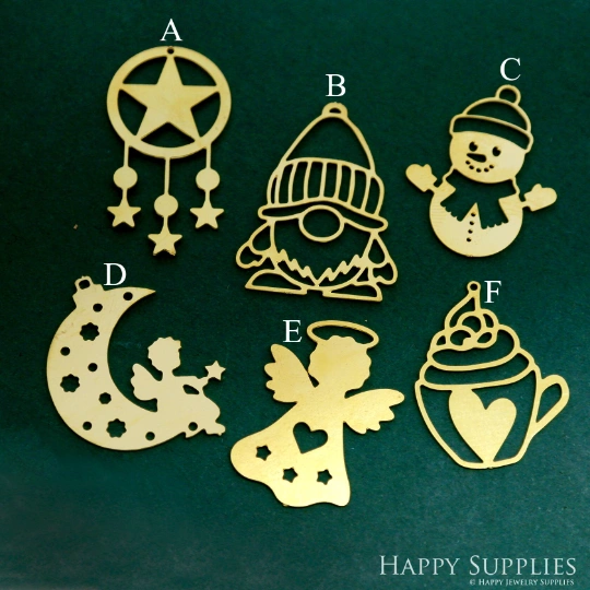 Stainless Steel Jewelry Charms, Christmas Stainless Steel Earring Charms, Stainless Steel Silver Jewelry Pendants, Stainless Steel Silver Jewelry Findings, Stainless Steel Pendants Jewelry Wholesale (SSD2461)
